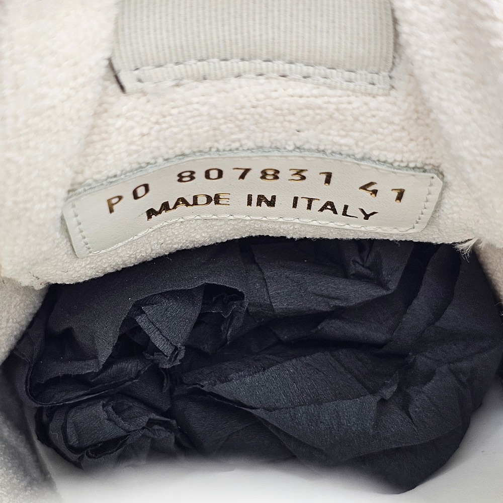 Saint Laurent Mens Aston Sneakers Leather Nylon Suede White Green 807831 Size 8 - Picture 7 of 9